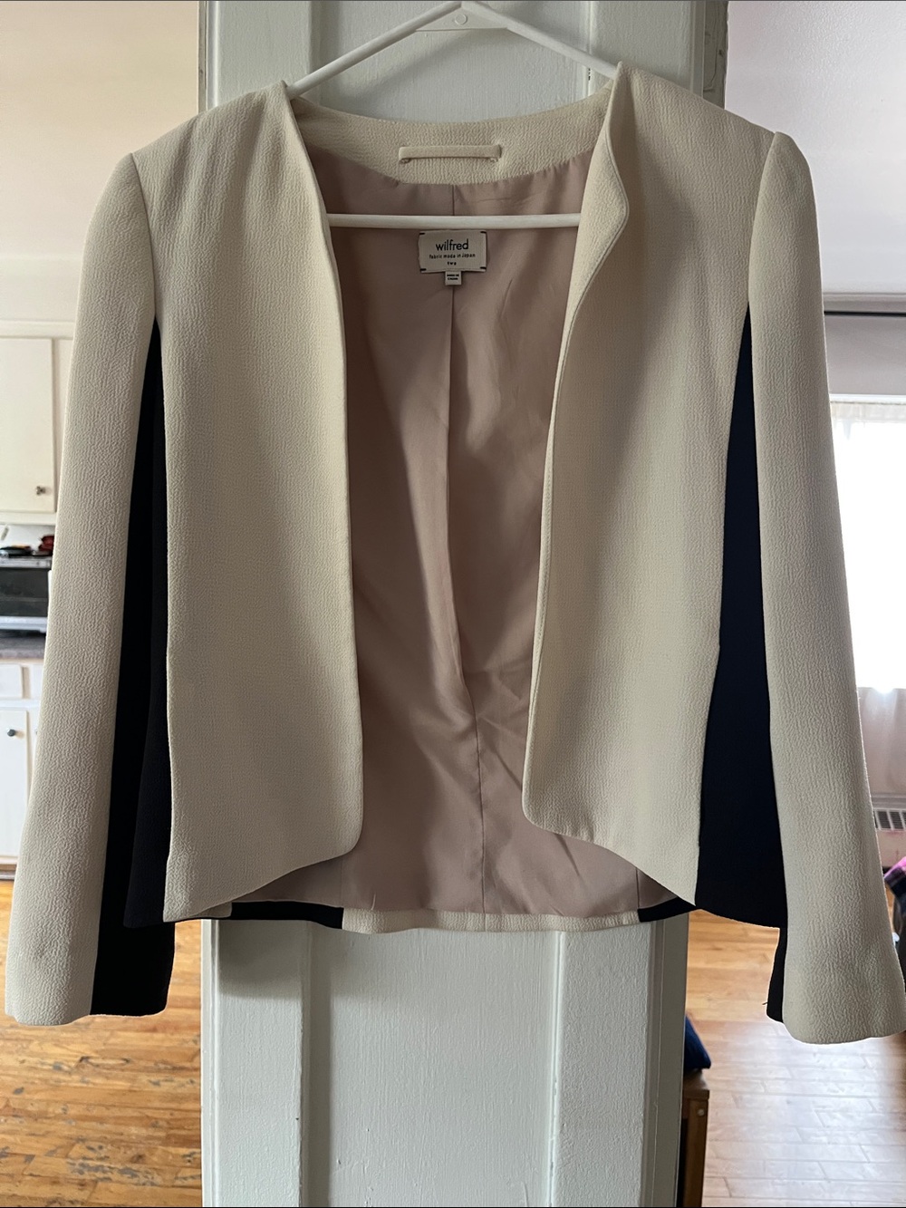 Wilfred Cream Blazer with Black Side Panels